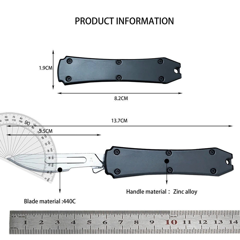 Durable 440C Steel Blade, Multi-purpose Outdoor Utility Pocket Small Knife, Zinc Alloy Handle, Adventure, Camping EDC Tools