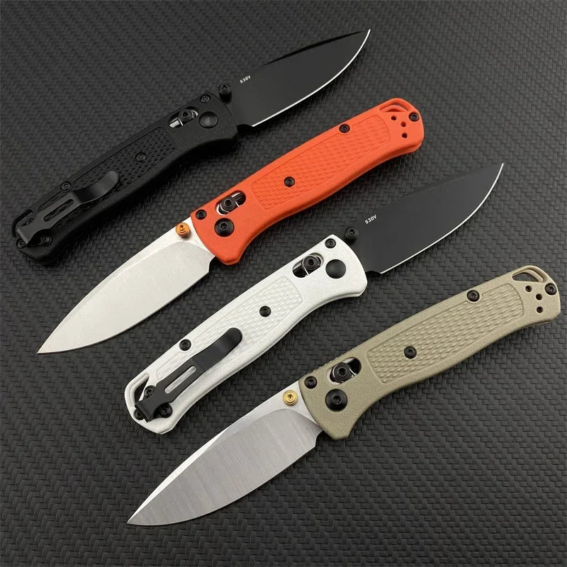 BM 533-3 MINI Bugout Nylon Wave Fibre Handle Axis Lock Folding Outdoor Self Defense Pocket Knife EDC Camping Hunting Tools