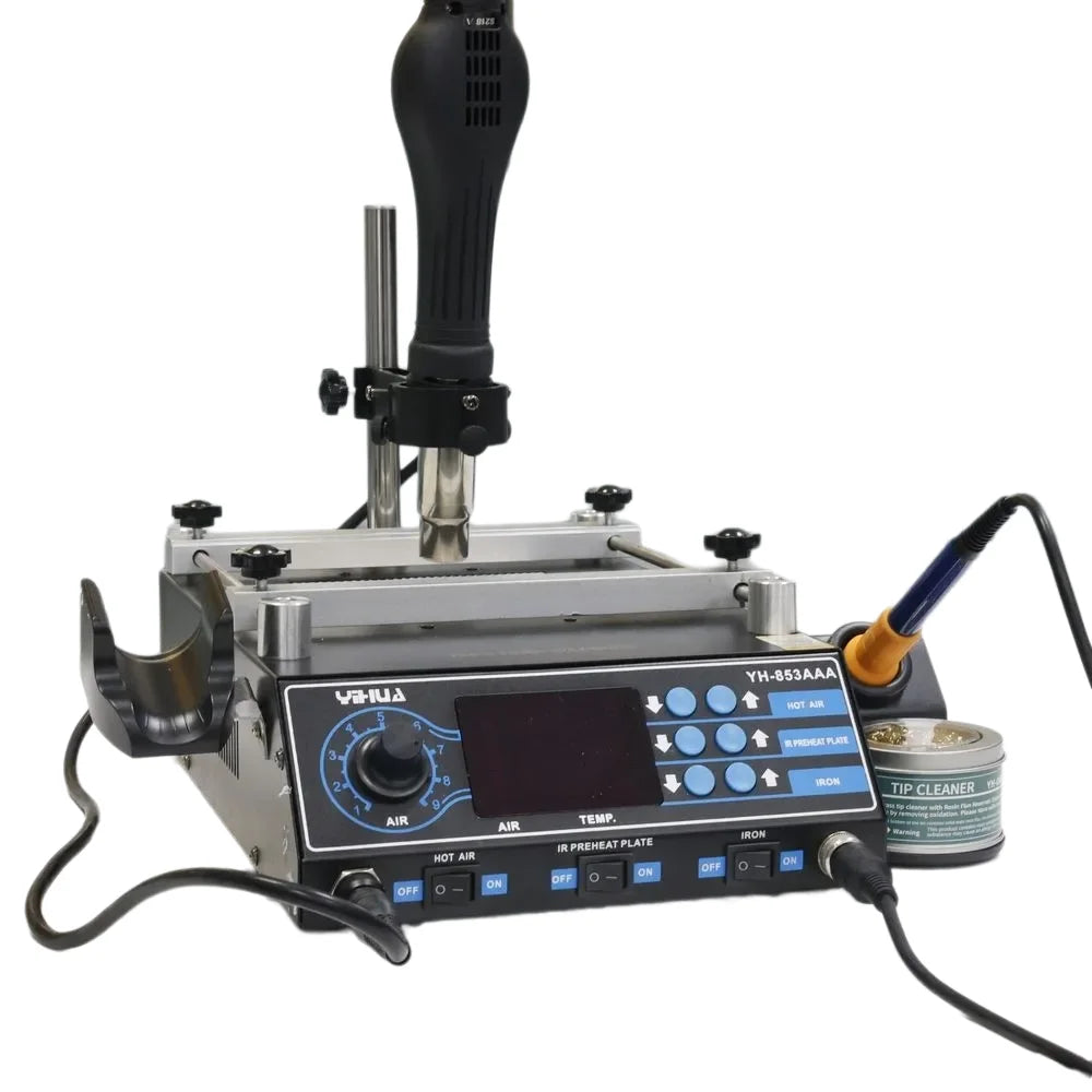 YIHUA 853AAA Preheating Rework Soldering Station 3in 1 Hot Air Gun Soldering Iron Welding Repair Tools BGA Desoldering Stations