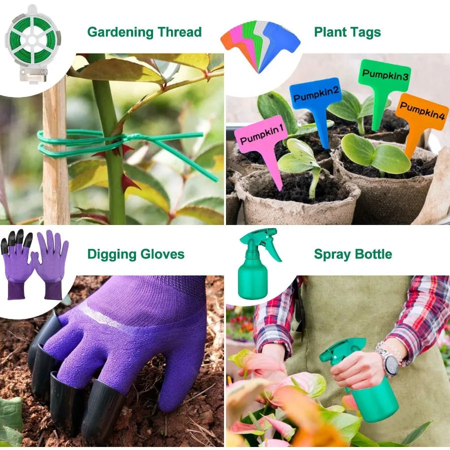 Garden Tools Set 83 Piece Succulent Tools Set Included Heavy Duty Aluminum Gardening Tools for Gardening NonSlip Ergonomic Hand