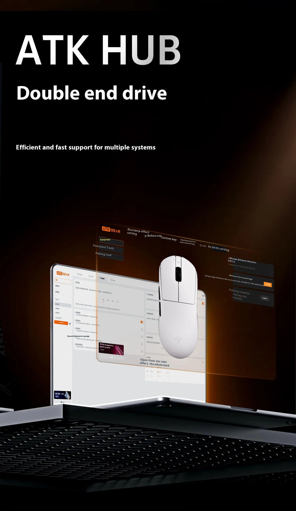 ATK Dragonfly A9 Ultra Gaming Mouse Lightweight Wireless 8k Support Ergonomics Star Flash Link Light Micro Motion boys' Gift