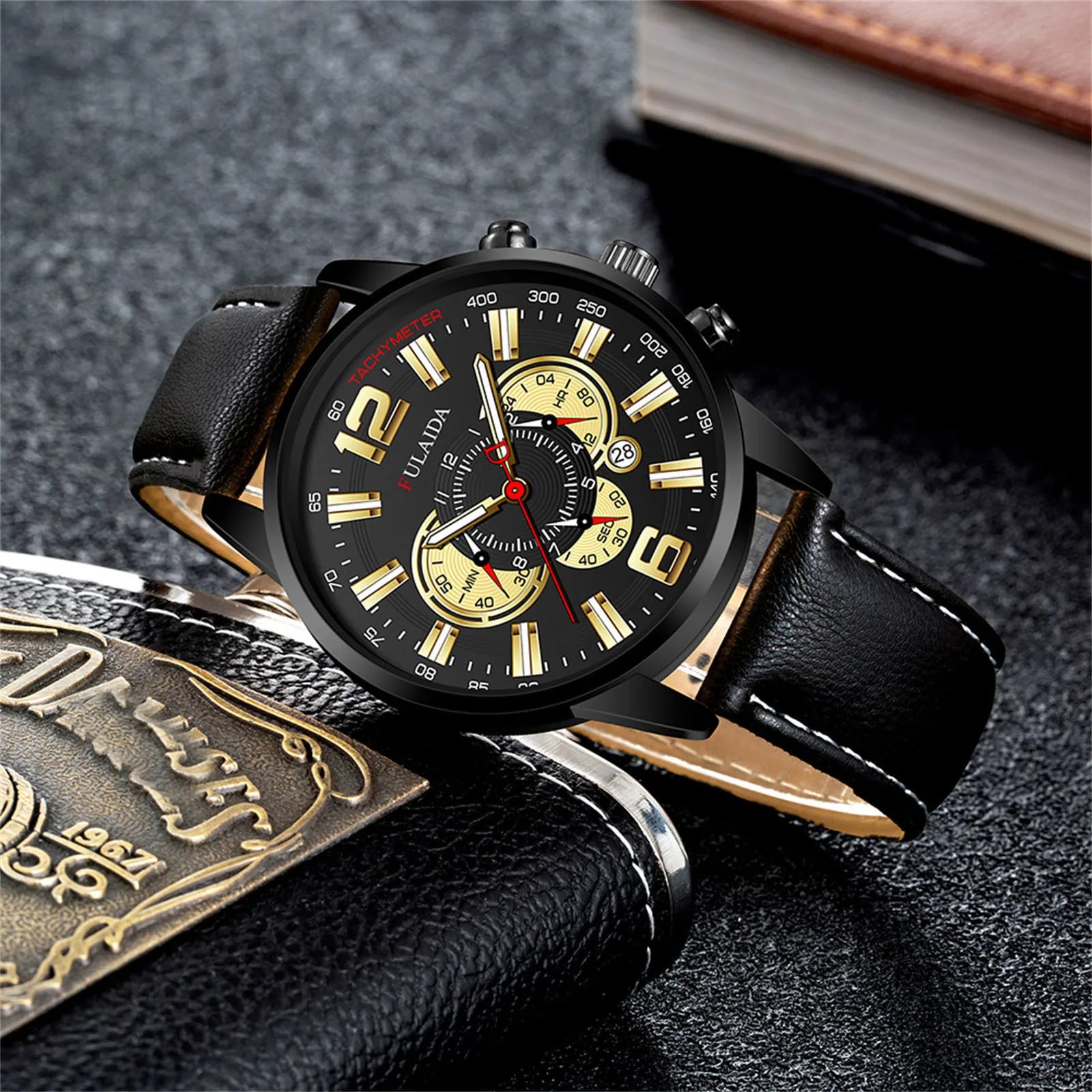 Luxury Business Watch Fashion Sport Men'S Stainless Steel Case Belt Band Automatic Quartz Analog Wrist Watch Orologi Uomo