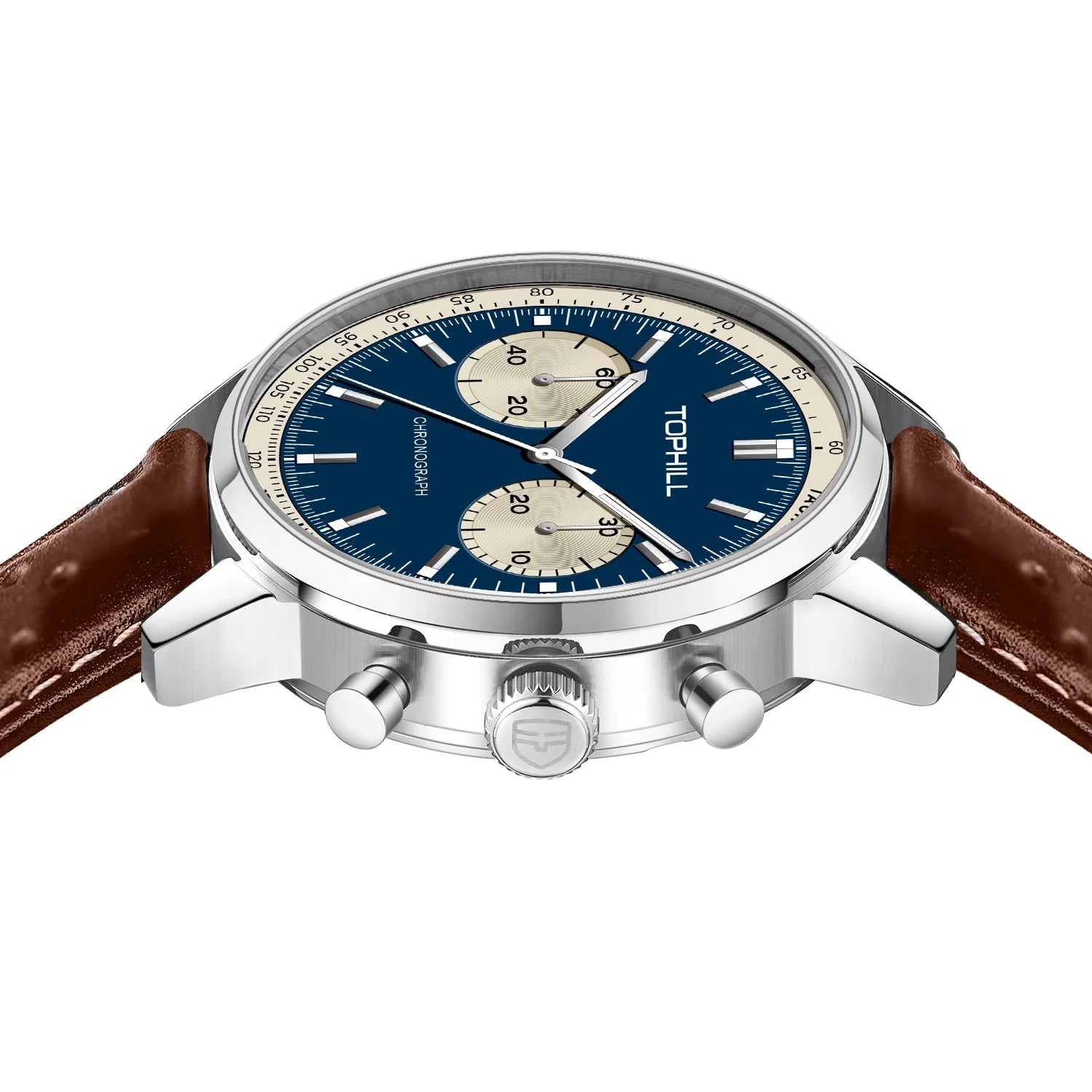 TOPHILL Chronograph Watch Racing Watch Seagull 1963 Watch ST19 Movement Sapphire Crystal  Military Limited