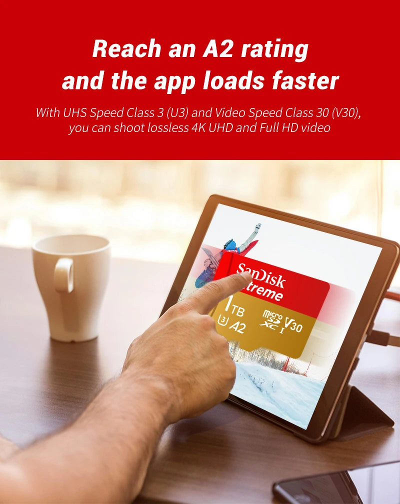 100% Original SanDisk Micro SD Card A1 A2 Memory Card 32GB 64GB 128GB 256GB 512GB 1TB microSD TF Card Storage UHS-I Cards U1 U3