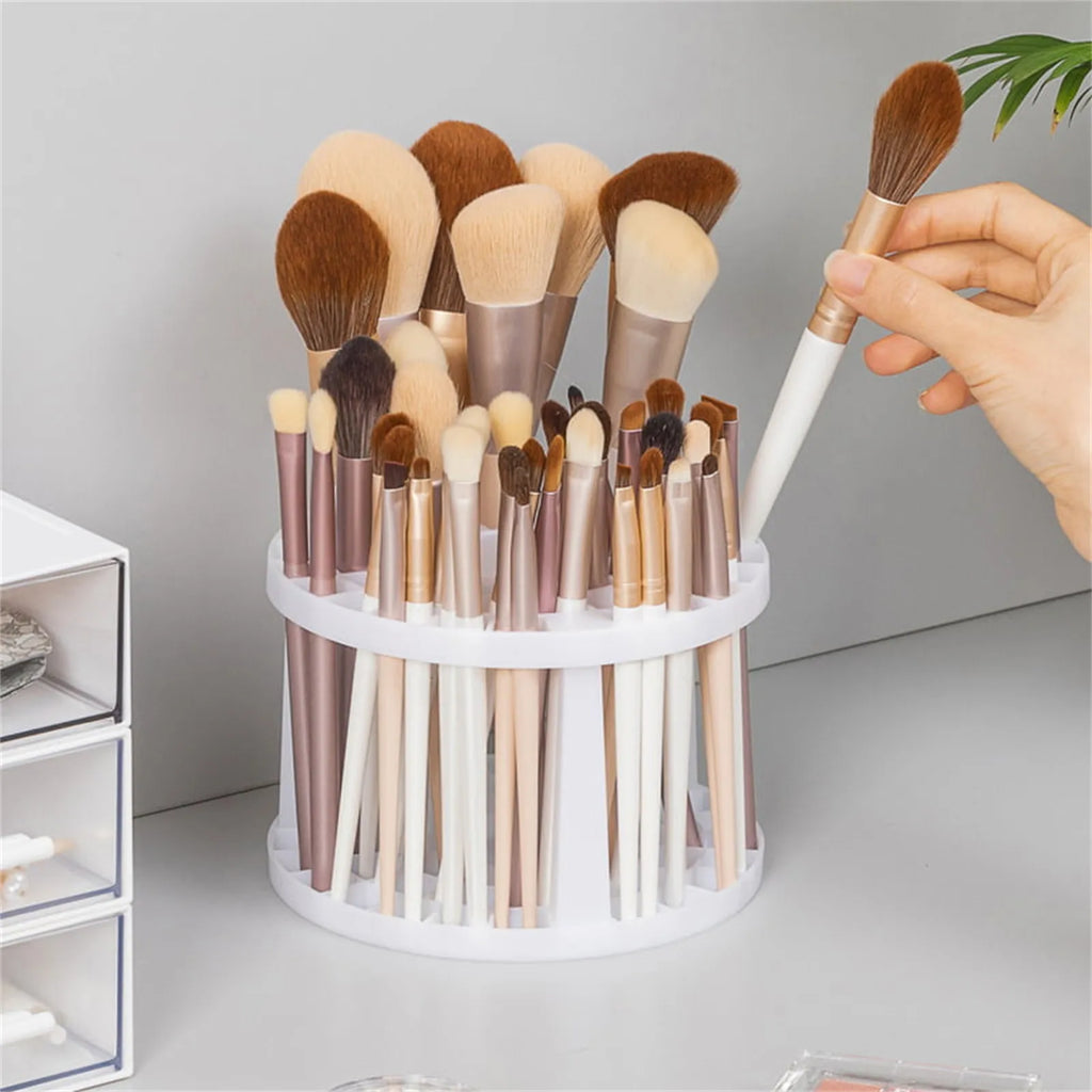 Cosmetic Make-up Brush Storage Holder Multi Hole Pen Insert Round Brushes Organizer Compartment Large-Capacity Make Up Tools