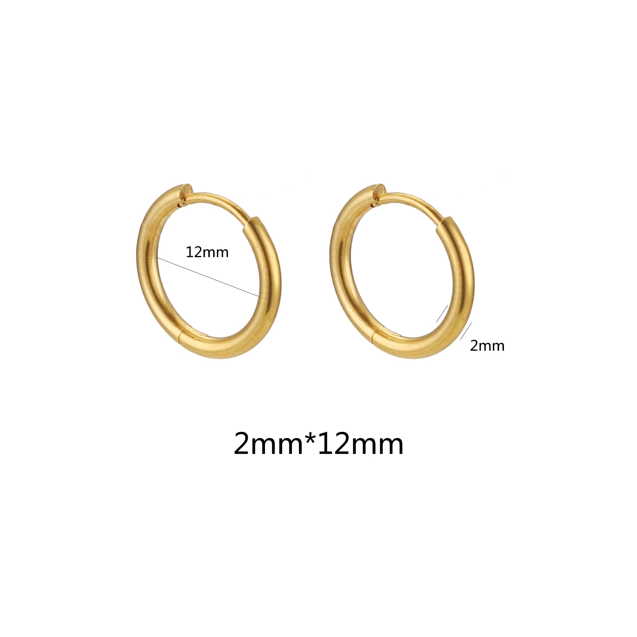 6pcs Stainless Steel Hoop Earrings Women Earrings Men Punk Hiphop Bijoux Gift Fashion Plated 18K Gold Jewelry Piercing Accessory