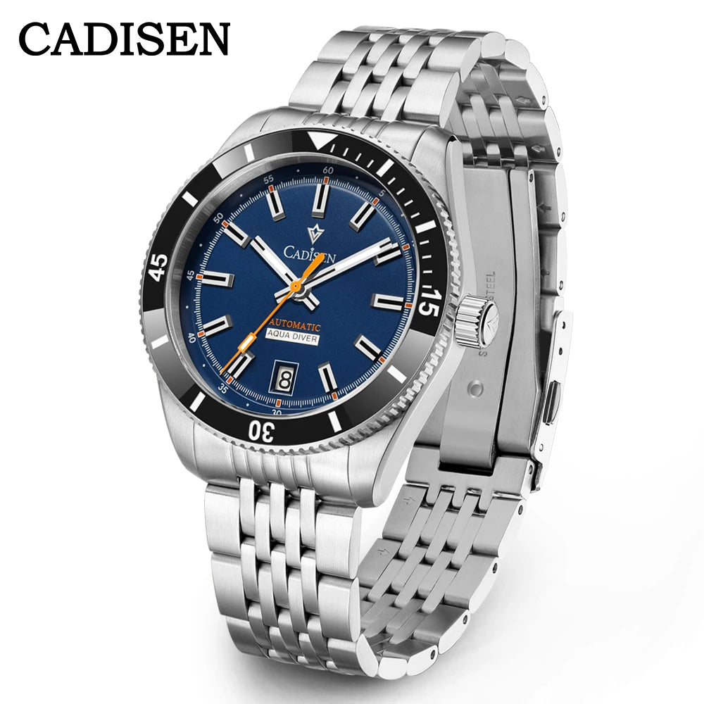 CADISEN New Men's Watches Mechanical Automatic Watch Men Japan Seiko NH35A Ceramic Bezel 10Bar Waterproof Wristwatch For Men