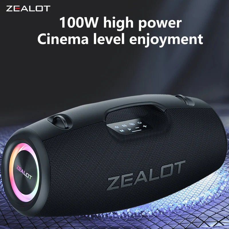 ZEALOT S78 100W Wireless Speakers, DSP Technology ,Dream Light, Outdoor Portable Subwoofer Speaker , Dual Pairing,24000mAh.