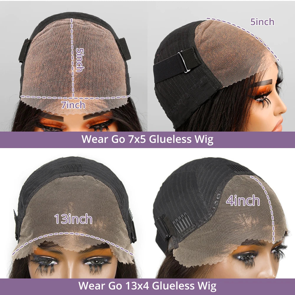 Bob Wig 13x4 Body Wave Glueless Wig Human Hair Brazilian Ready To Wear 7x5 Lace Frontal Wig Pre Cut No Glue For Women Preplucked