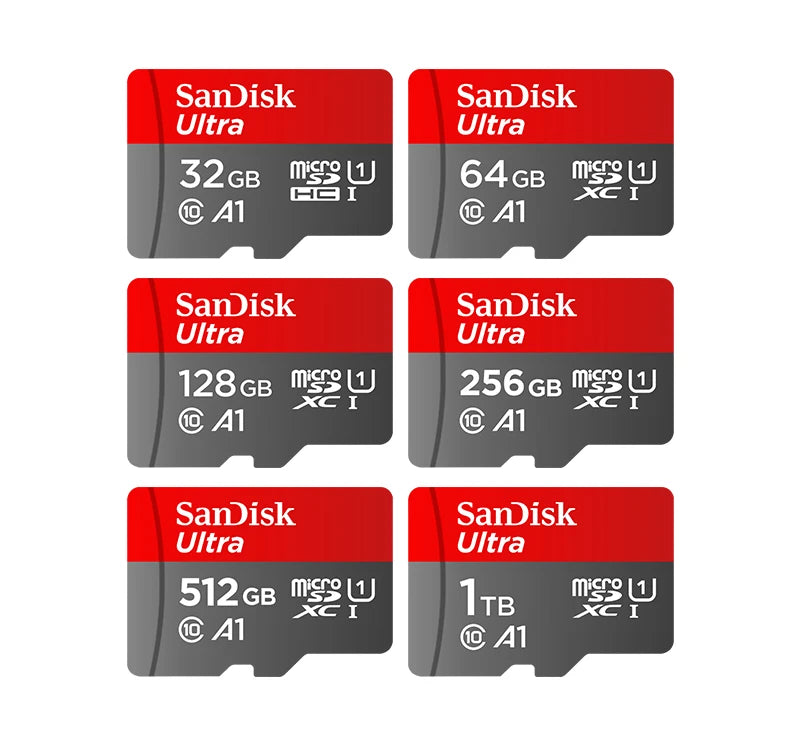 100% Original SanDisk Micro SD Card A1 A2 Memory Card 32GB 64GB 128GB 256GB 512GB 1TB microSD TF Card Storage UHS-I Cards U1 U3