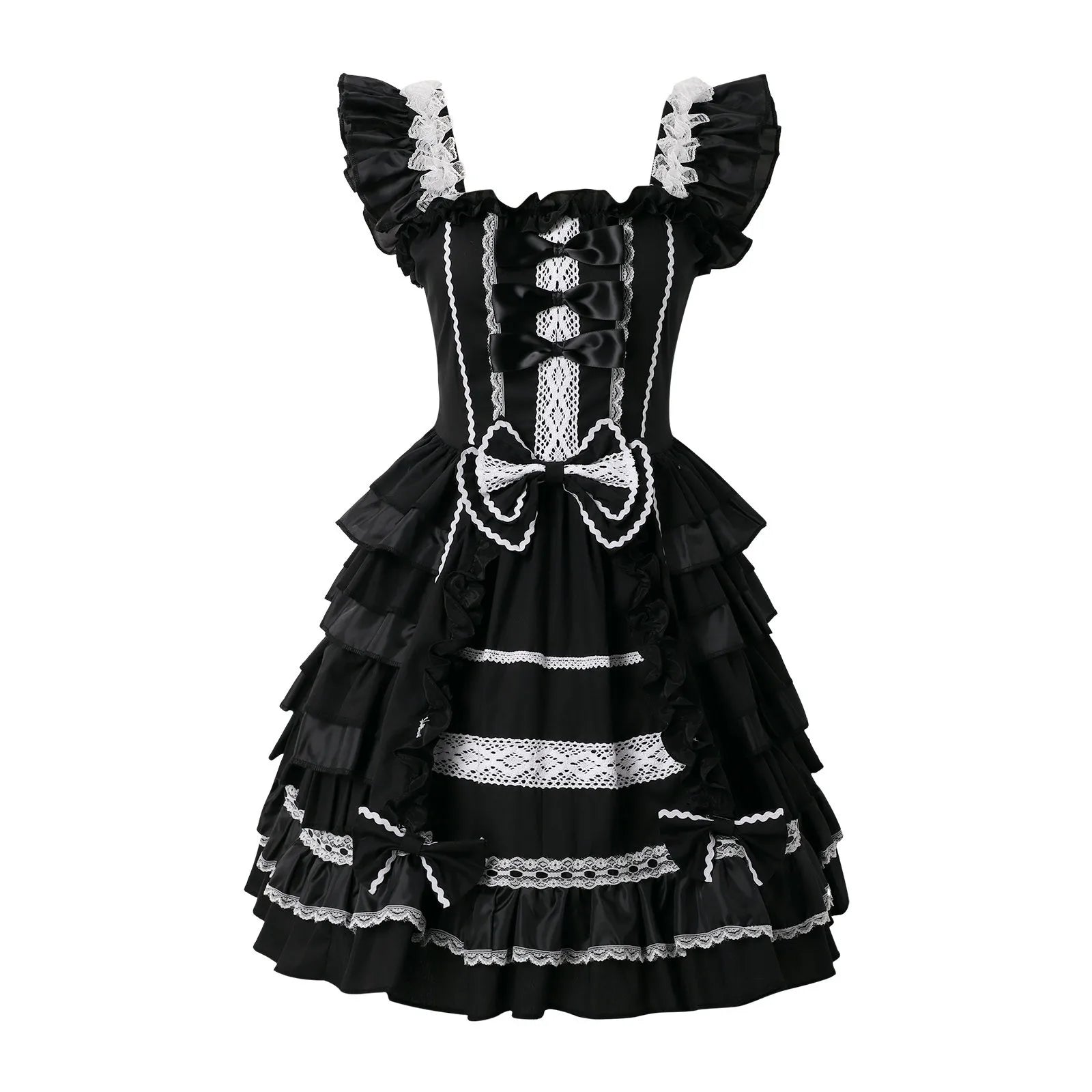 Sweet Lolita Dress Princess Lace Court Skirts Cosplay Costumes Fashion Women Vintage Gothic Bow Lace Gothic Wedding Dress