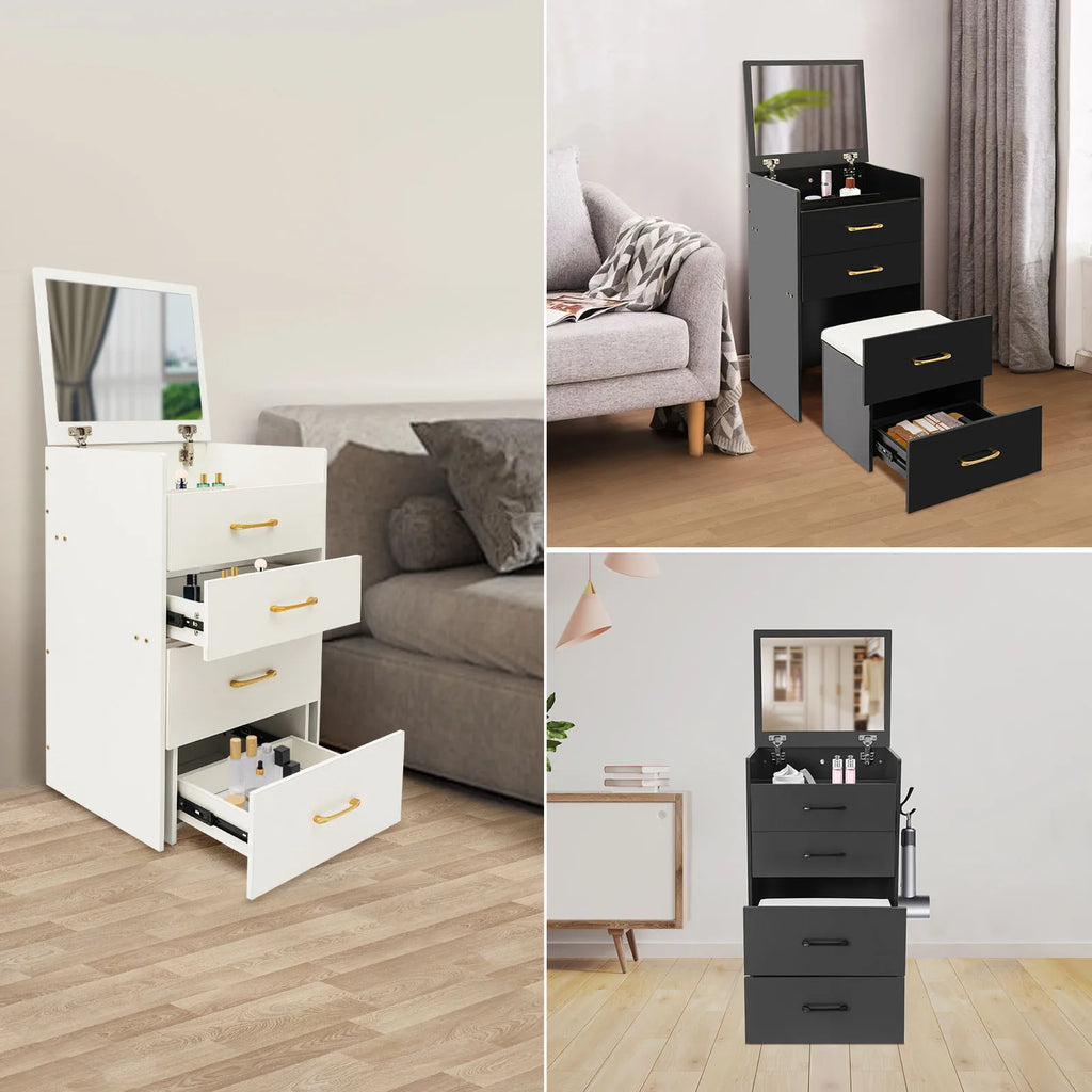 Makeup Desk With Mirror Compact Dressing Table Small Make Up Table For Home Bedrooms, Dressing Rooms 50*40*90cm