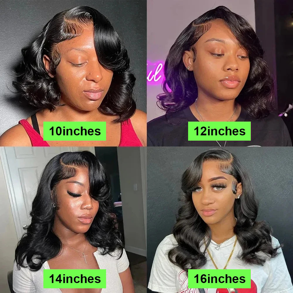 Pre Cut No Glue Glueless Wig Human Hair Ready to Wear Short Bob Wig Body Wave 13x4 Lace Frontal Wigs 100% Human Hair on Sale