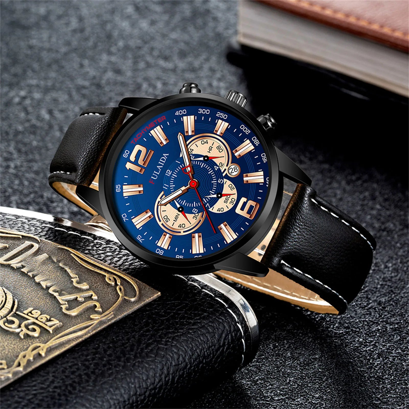 Luxury Business Watch Fashion Sport Men'S Stainless Steel Case Belt Band Automatic Quartz Analog Wrist Watch Orologi Uomo