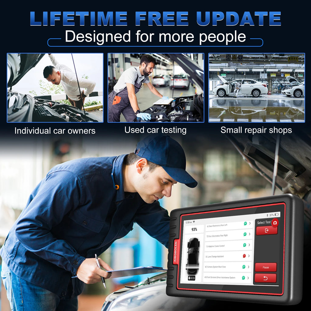 KINGBOLEN S6 OBD2 Scanner All System Car Diagnostic Tools 28 Service BMS/TPMS/ABS Bleeding FCA AutoAuth Lifetime Free Update