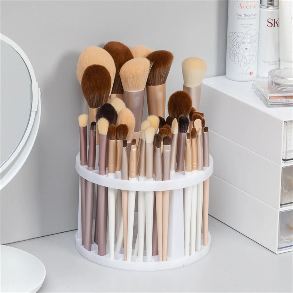 Cosmetic Make-up Brush Storage Holder Multi Hole Pen Insert Round Brushes Organizer Compartment Large-Capacity Make Up Tools