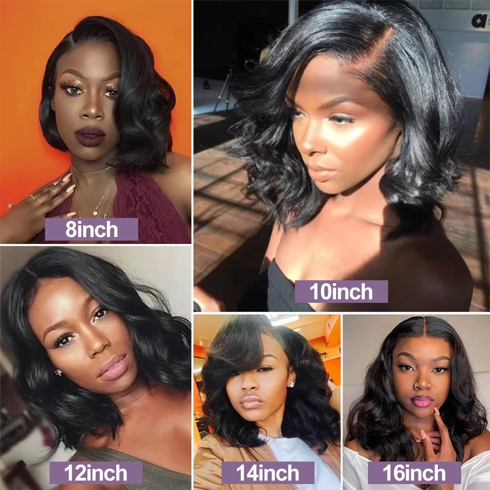 Bob Wig 13x4 Body Wave Glueless Wig Human Hair Brazilian Ready To Wear 7x5 Lace Frontal Wig Pre Cut No Glue For Women Preplucked