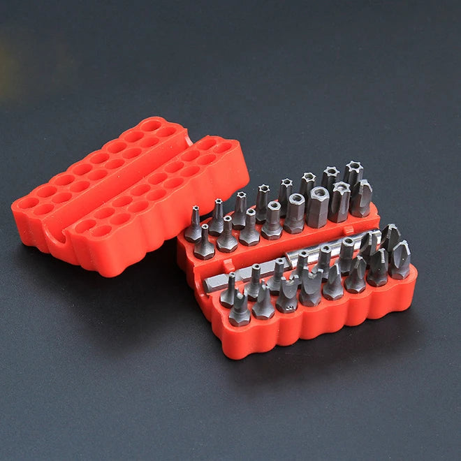 33pc Security Bit Set Tamper Proof Torx Hex Star Spanner Tri Wing Screwdriver Magnetic Holder Professional Hand Tools