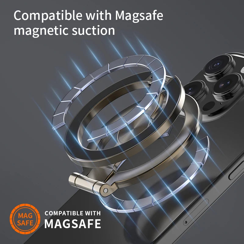 For Double-Sided Magnetic Phone Ring Holder for MagSafe Kickstand Magnet Grip for iPhone 16 15 14 For Huawei Xiaomi Stand Holder