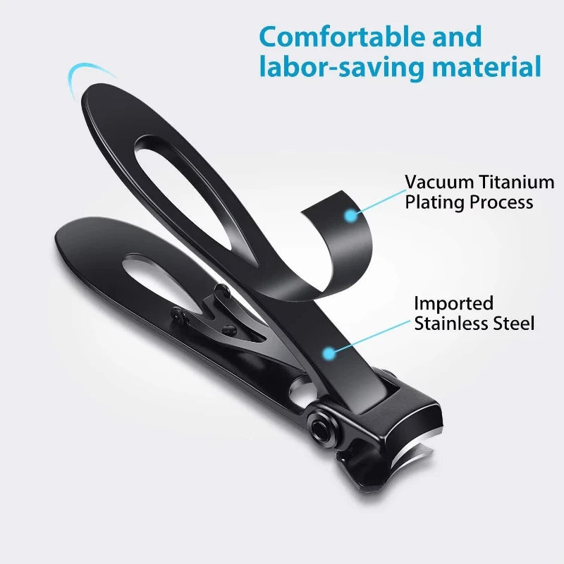Anti Splash Nail Clippers Wide Jaw l Nail Clippers Cutter Trimmer Manicure Scissors Thick Hard Toenail Fingernail Pedicure Tools