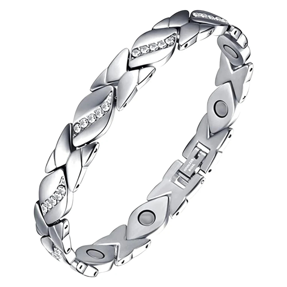 Leaves Magnetic Bracelet with 3500 Gauss Magnets Magnetic Therapy Bracelet Pure Copper for Women Men Jewelry Gift