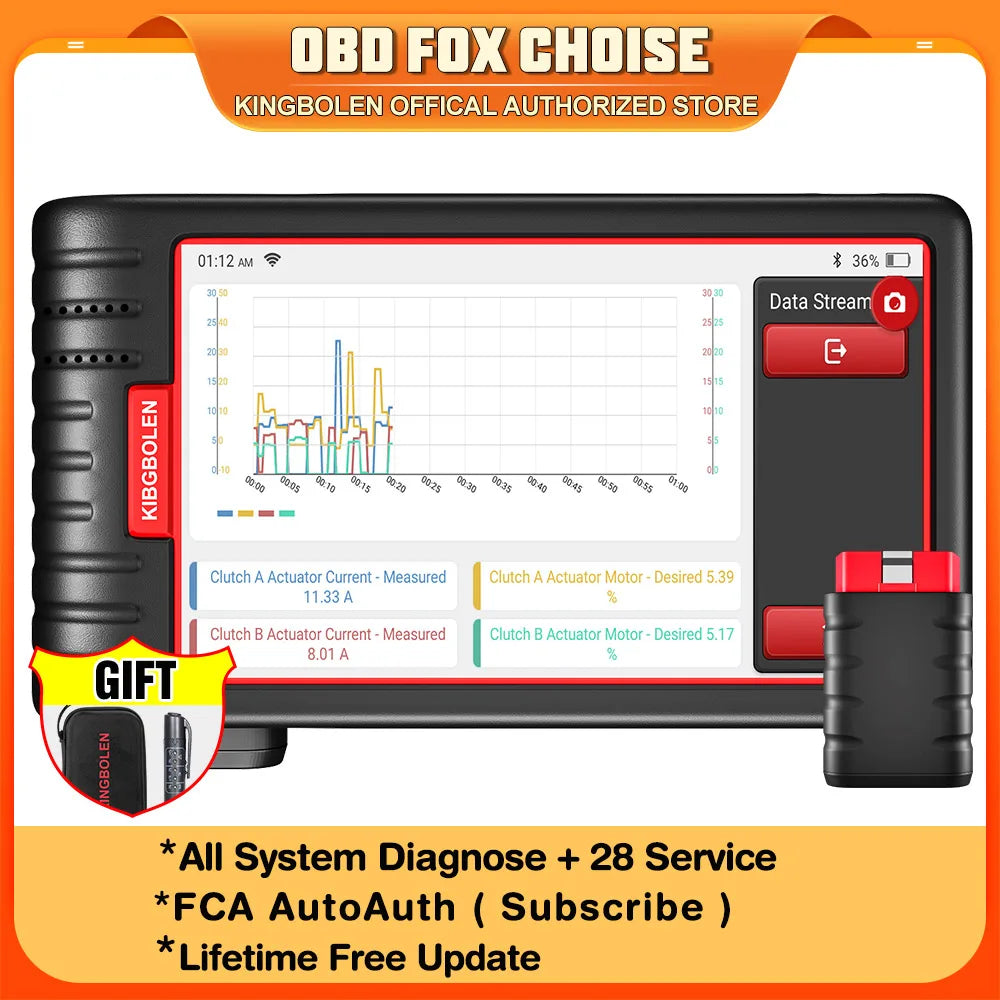 KINGBOLEN S6 OBD2 Scanner All System Car Diagnostic Tools 28 Service BMS/TPMS/ABS Bleeding FCA AutoAuth Lifetime Free Update