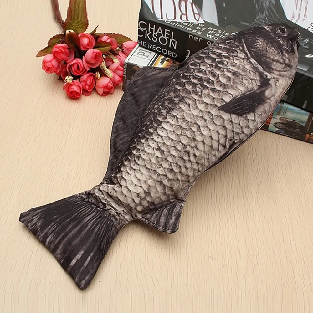 Pen Bag Realistic Fish Shape Make-up Pouch Pen Pencil Case With Zipper