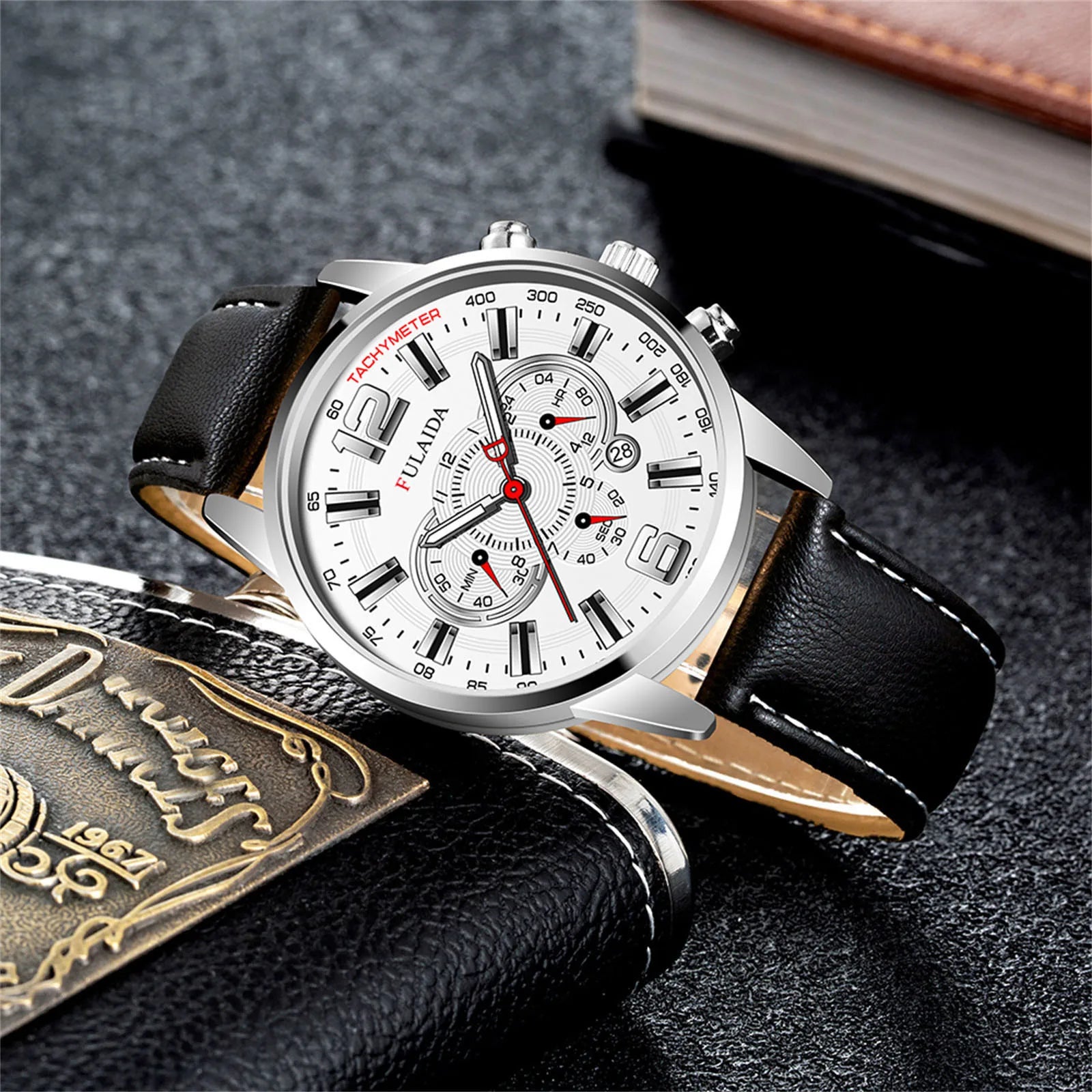 Luxury Business Watch Fashion Sport Men'S Stainless Steel Case Belt Band Automatic Quartz Analog Wrist Watch Orologi Uomo