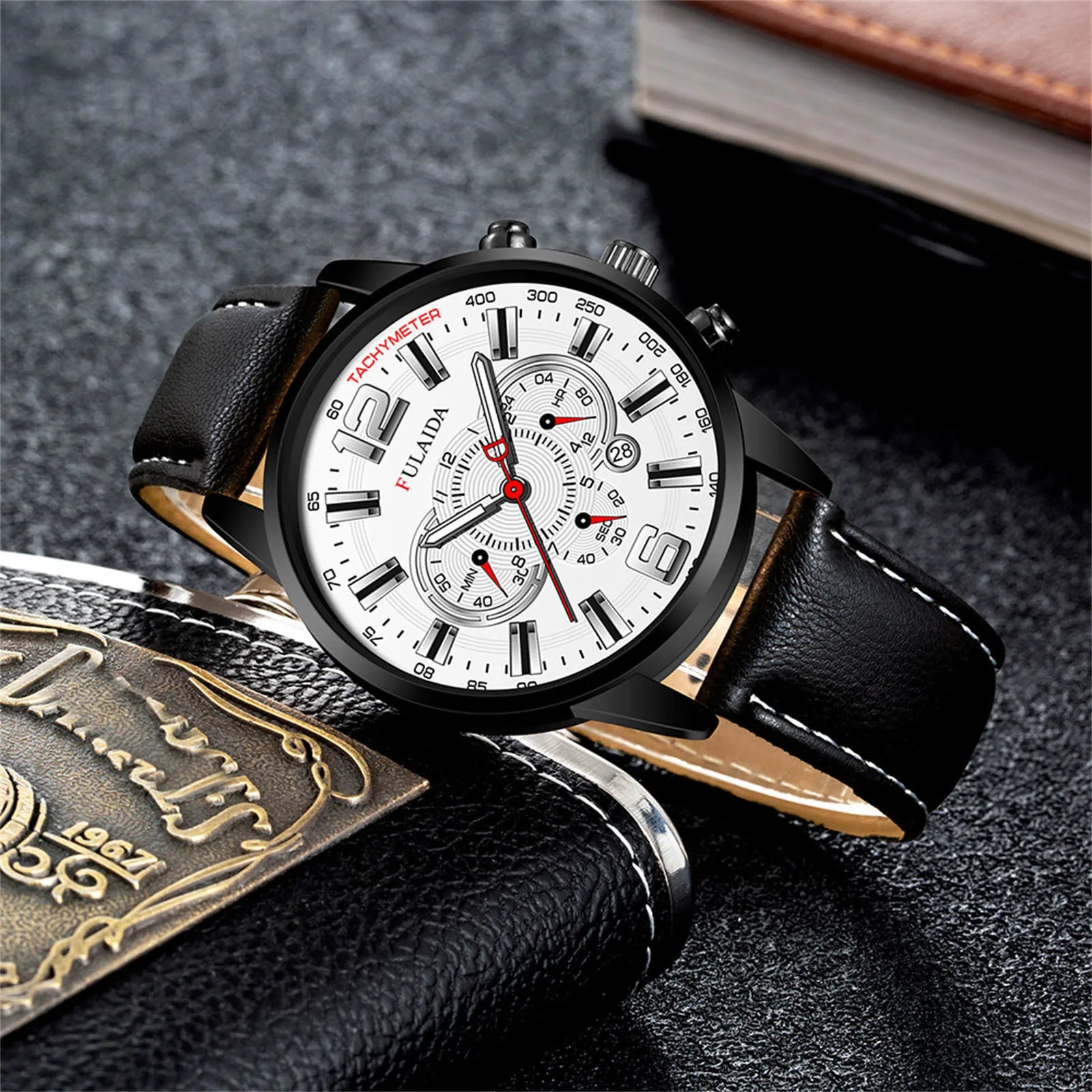 Luxury Business Watch Fashion Sport Men'S Stainless Steel Case Belt Band Automatic Quartz Analog Wrist Watch Orologi Uomo