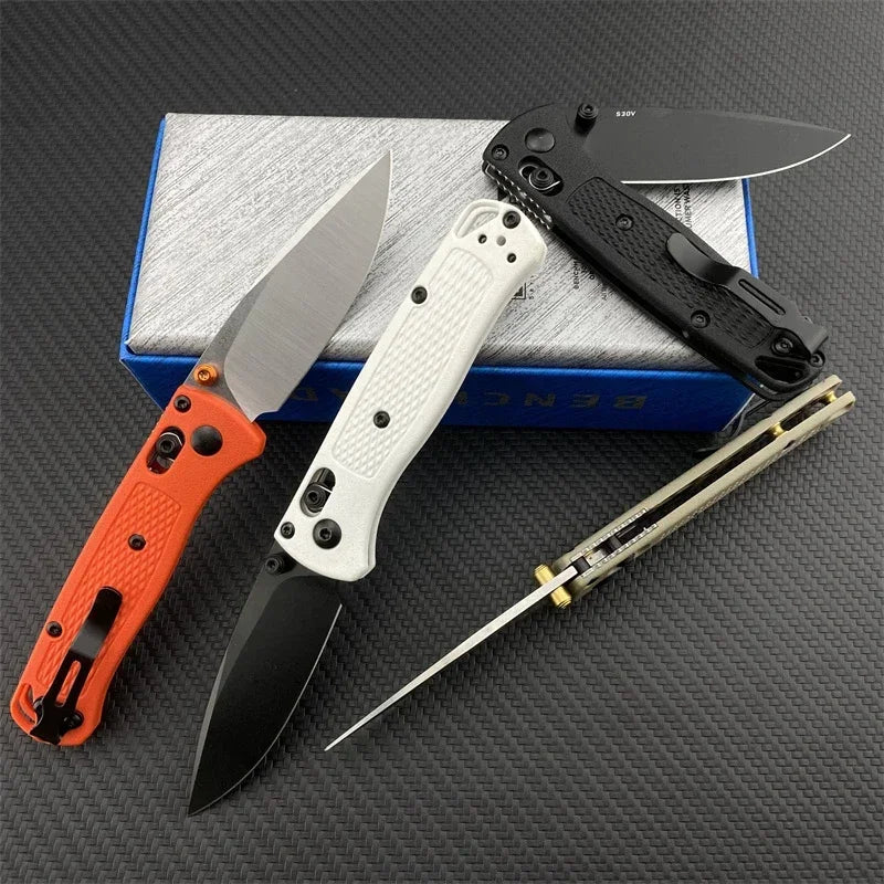 BM 533-3 MINI Bugout Nylon Wave Fibre Handle Axis Lock Folding Outdoor Self Defense Pocket Knife EDC Camping Hunting Tools