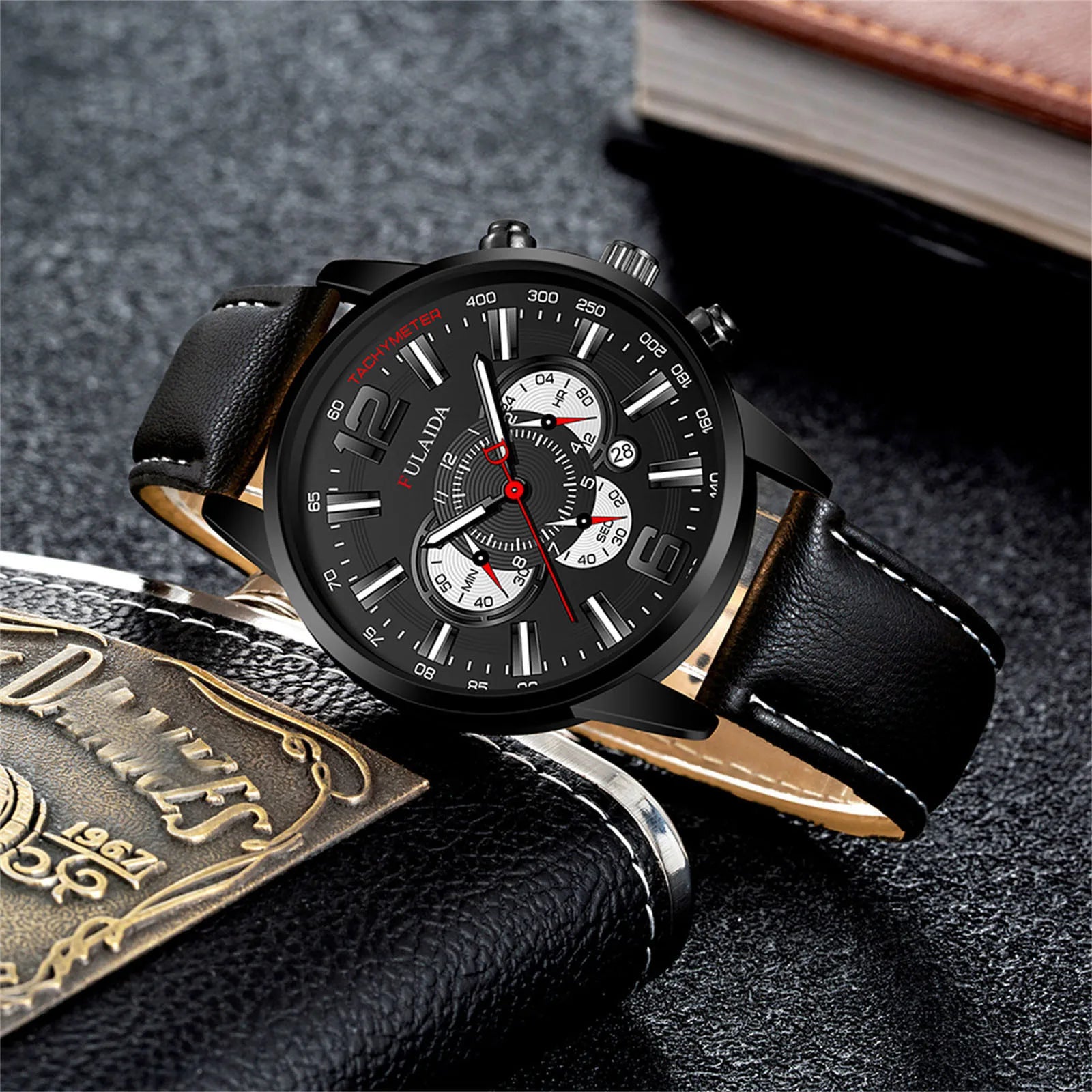 Luxury Business Watch Fashion Sport Men'S Stainless Steel Case Belt Band Automatic Quartz Analog Wrist Watch Orologi Uomo