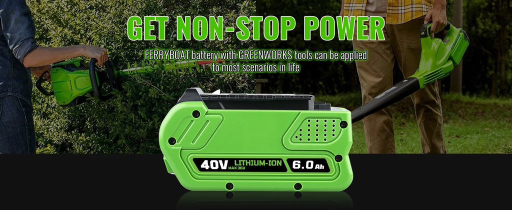 29462 6.0Ah Lithium Battery Replacement Greenworks 40V Battery 29252 20202 25312 25322 20642 22272 27062 21242 Compatible with Replacement Greenworks 40V Power Tool Battery Shipped by Local Warehouse