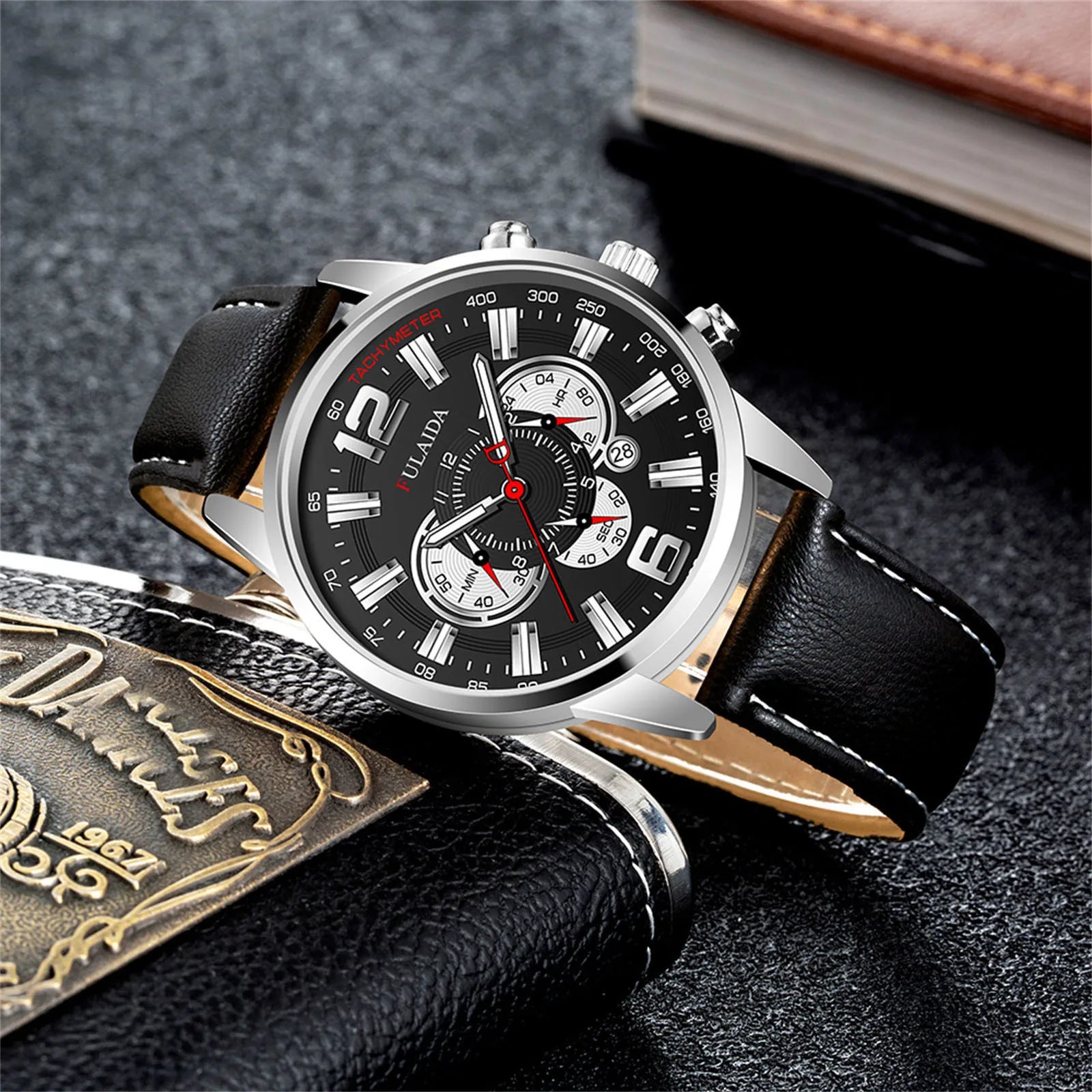 Luxury Business Watch Fashion Sport Men'S Stainless Steel Case Belt Band Automatic Quartz Analog Wrist Watch Orologi Uomo