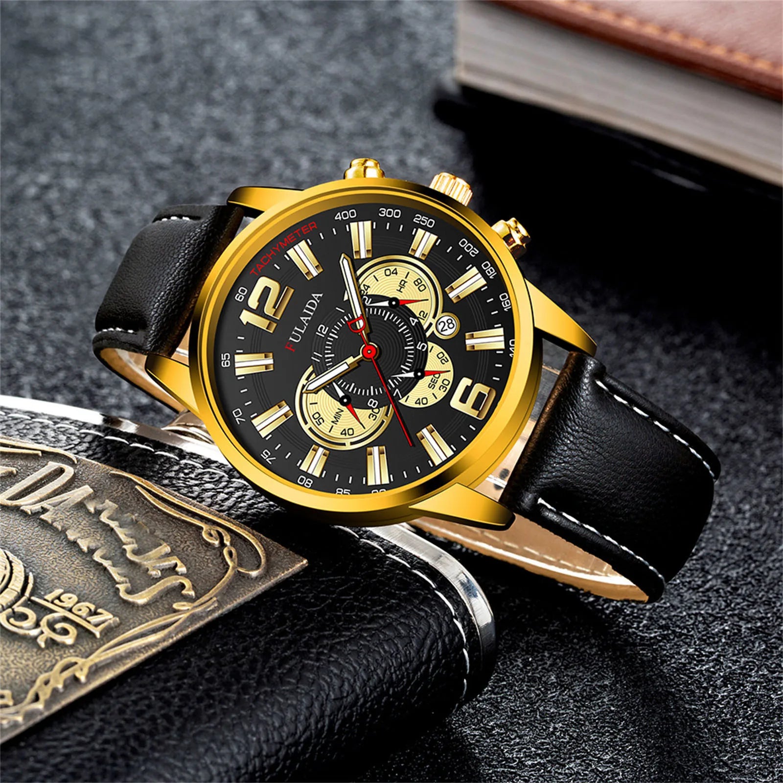 Luxury Business Watch Fashion Sport Men'S Stainless Steel Case Belt Band Automatic Quartz Analog Wrist Watch Orologi Uomo