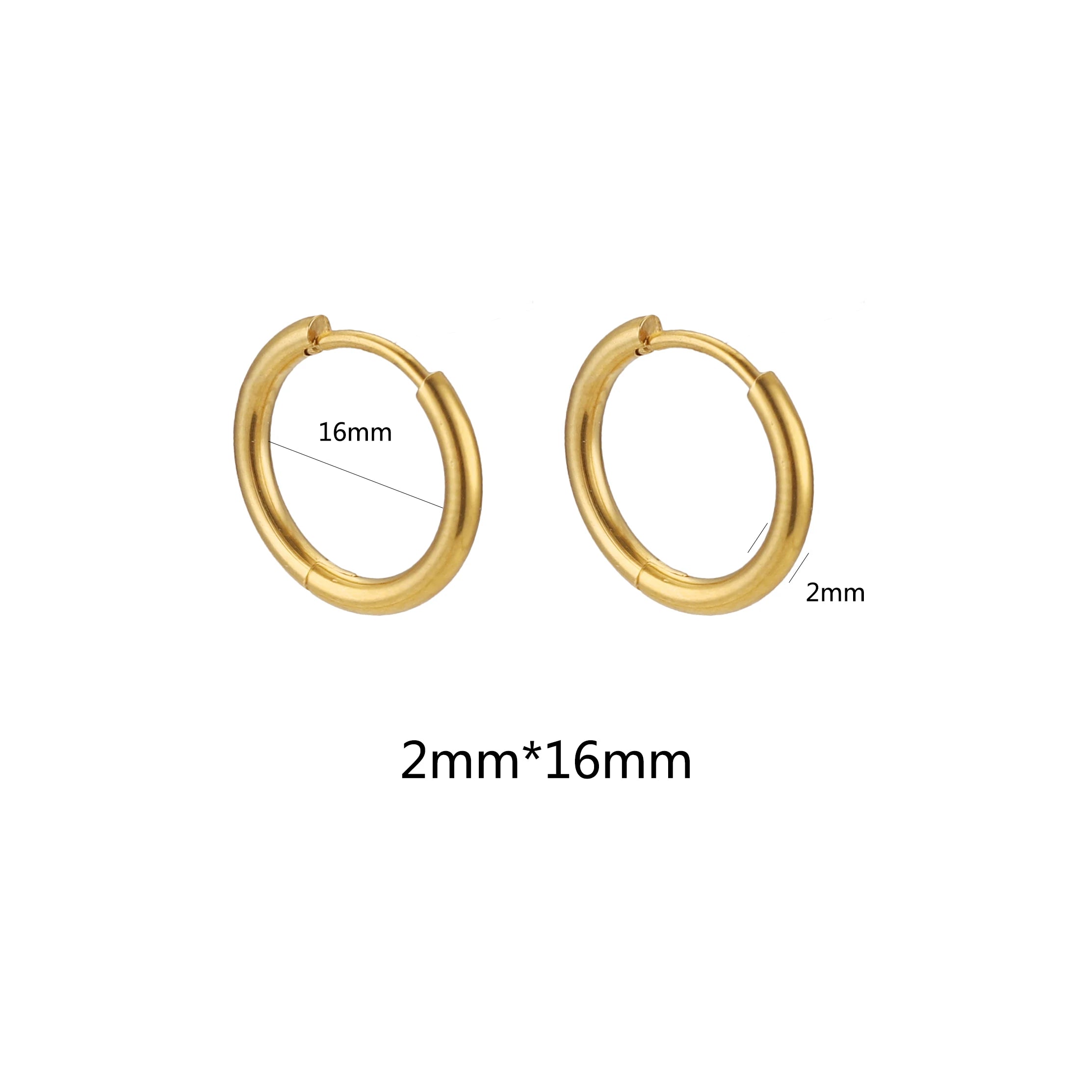 6pcs Stainless Steel Hoop Earrings Women Earrings Men Punk Hiphop Bijoux Gift Fashion Plated 18K Gold Jewelry Piercing Accessory