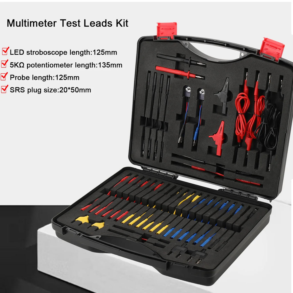 92Pcs/Set Car Multimeter Test Leads Kit Multi Function Electrical Relay Tester Probe Set Auto Diagnostic Tools 12V 24V