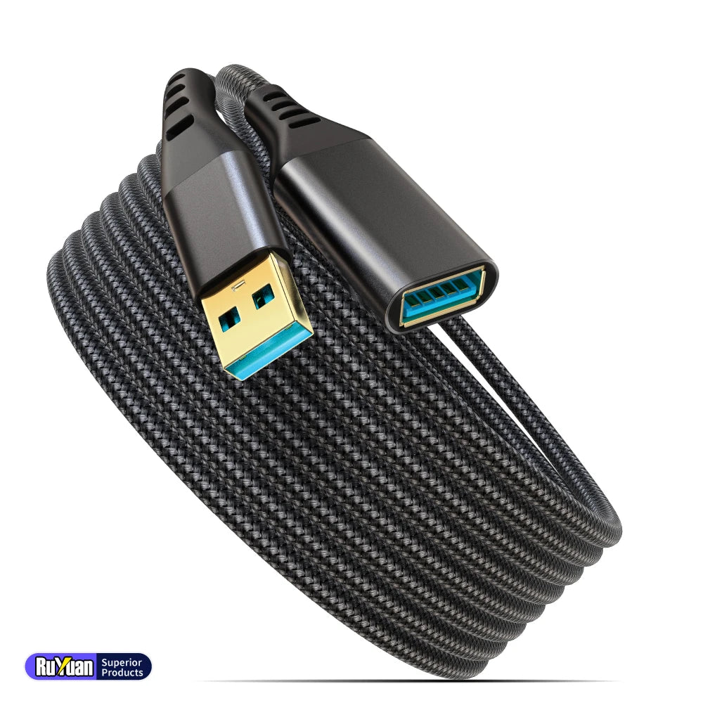 USB3.0 Extensions Cable Type A Male to Female Sturdy Braided Material Fast Data Transfer Compatible with USB Keyboard,Mouse