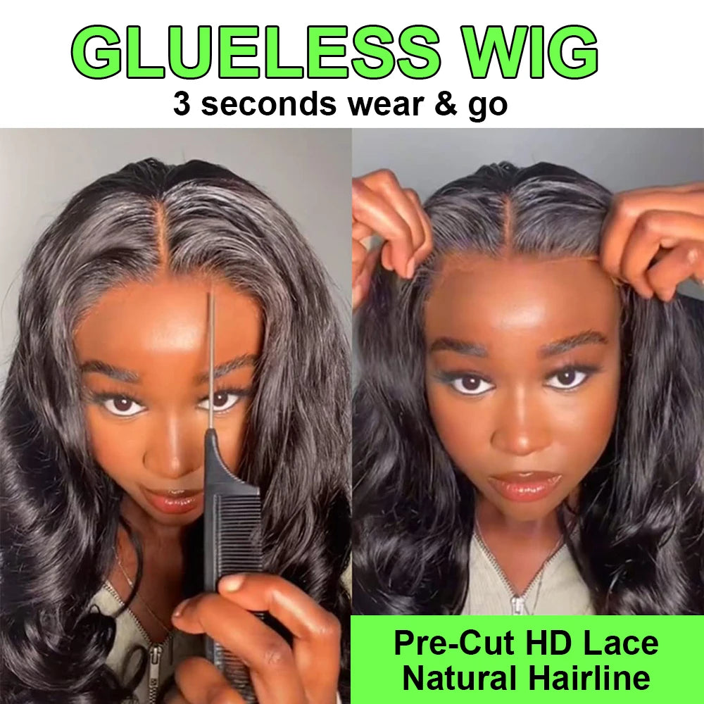 Pre Cut No Glue Glueless Wig Human Hair Ready to Wear Short Bob Wig Body Wave 13x4 Lace Frontal Wigs 100% Human Hair on Sale