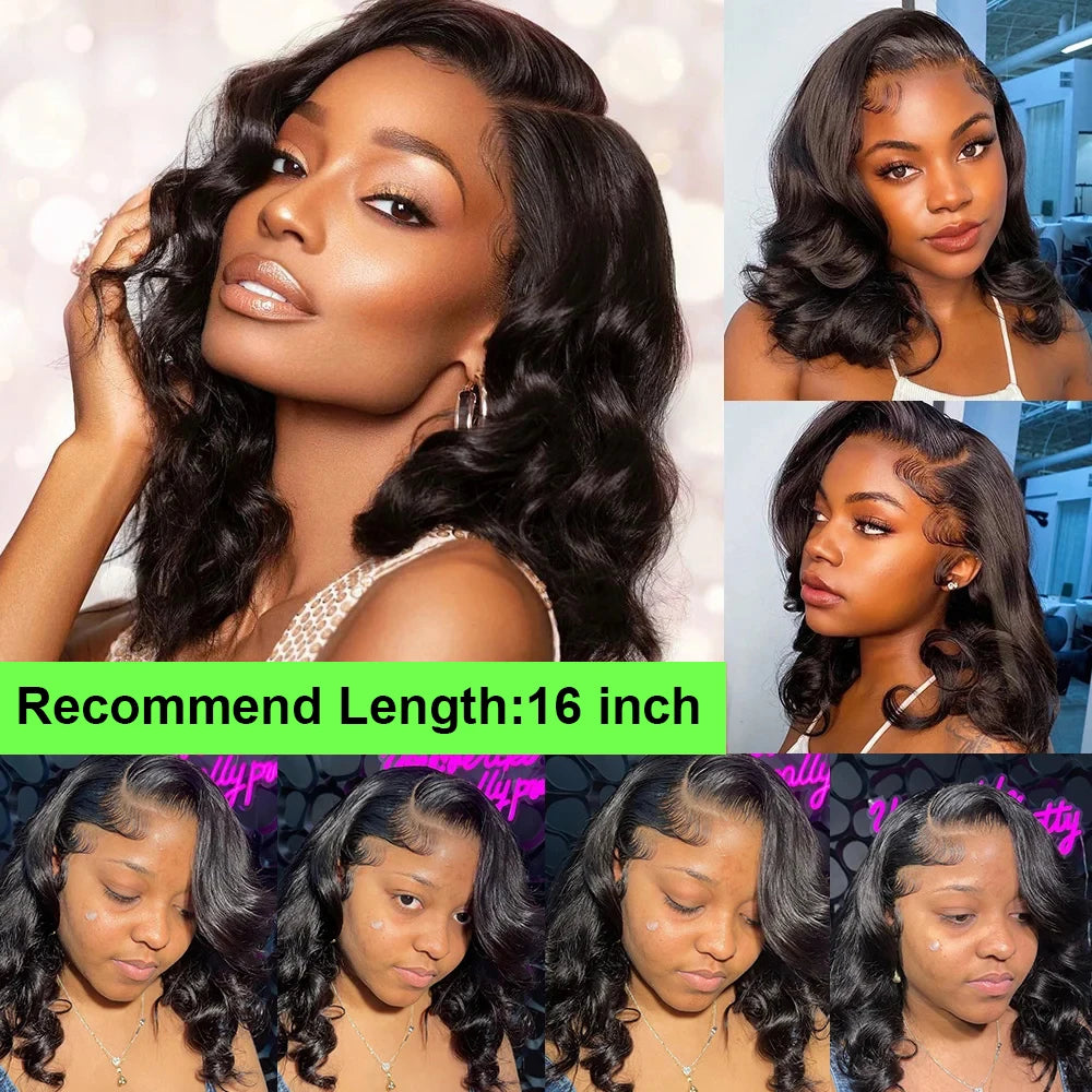 Pre Cut No Glue Glueless Wig Human Hair Ready to Wear Short Bob Wig Body Wave 13x4 Lace Frontal Wigs 100% Human Hair on Sale