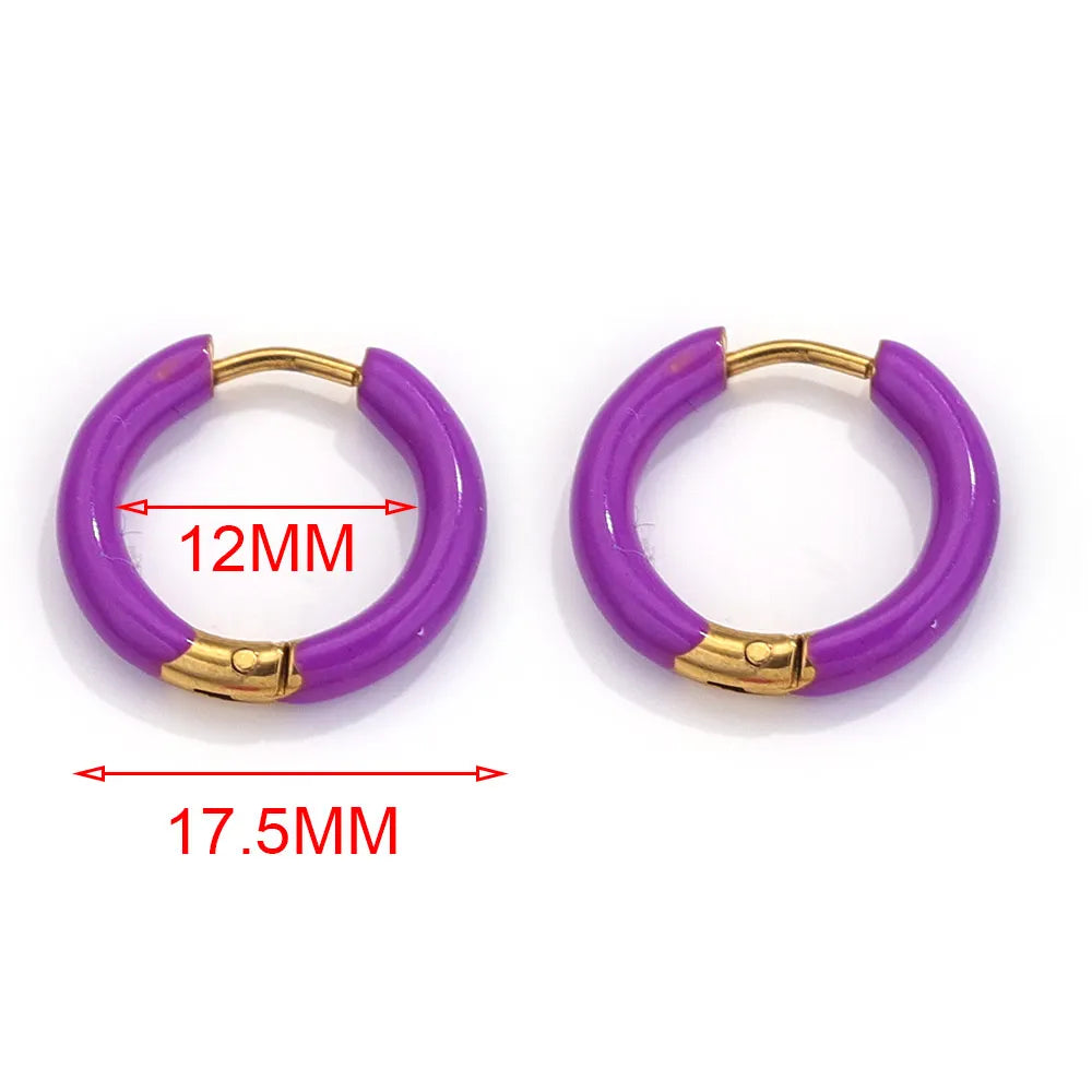 6pcs Stainless Steel Hoop Earrings Women Earrings Men Punk Hiphop Bijoux Gift Fashion Plated 18K Gold Jewelry Piercing Accessory