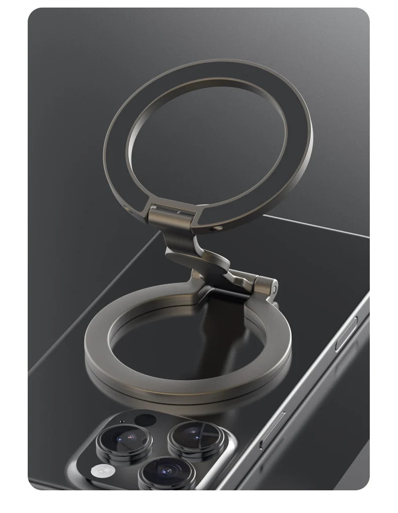 For Double-Sided Magnetic Phone Ring Holder for MagSafe Kickstand Magnet Grip for iPhone 16 15 14 For Huawei Xiaomi Stand Holder