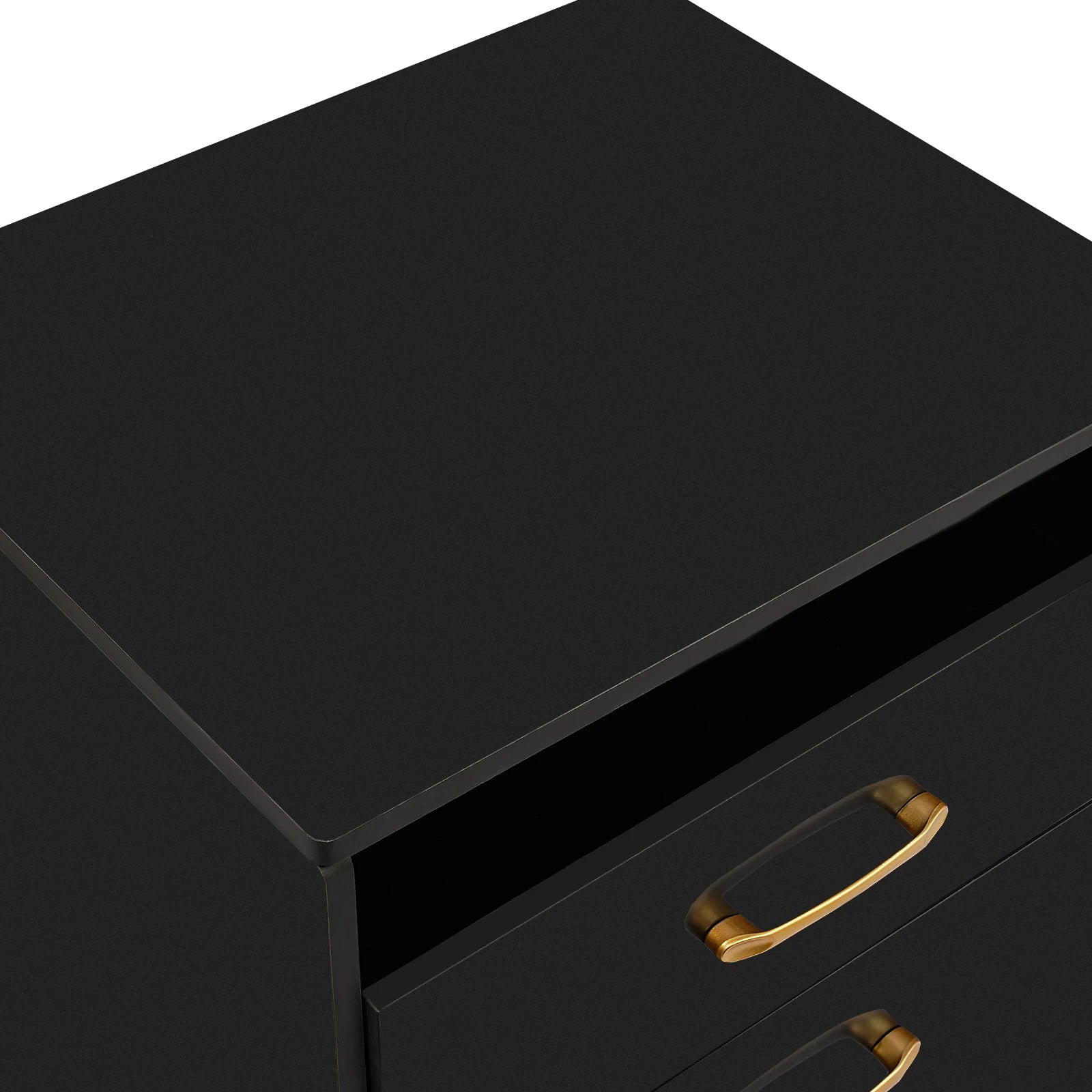 Black/White Makeup Desk with Mirror Compact Dressing Table 3-in-1 Design Small Make Up Table