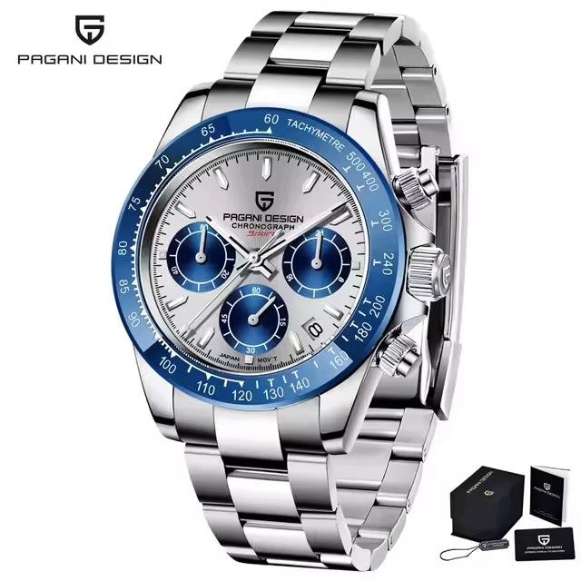 New PAGANI DESIGN PD1644 Luxury Men's Quartz Watch Automatic date Wristwatches Sport 100m Waterproof Chronograph Men Gift