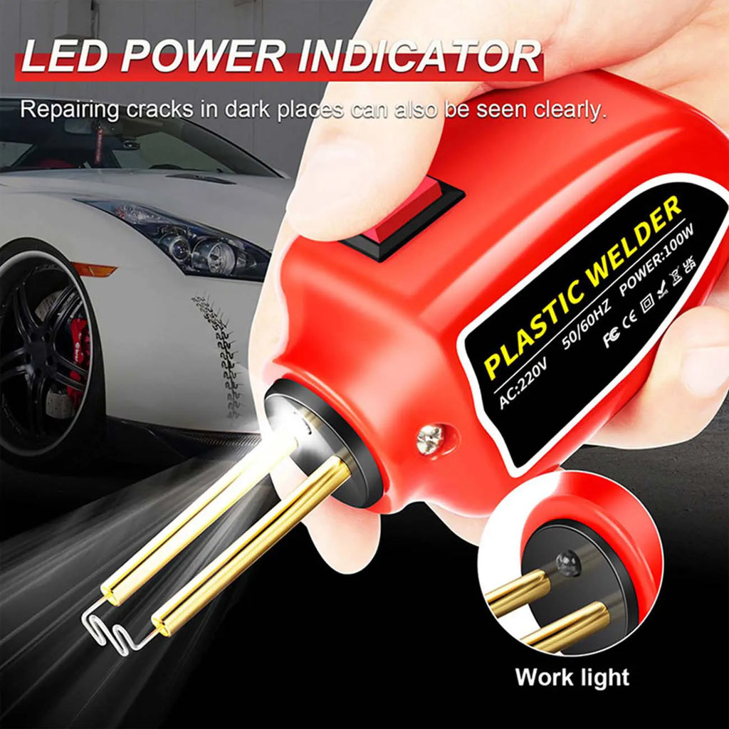 100w Plastic Welder, Plastic Welding Iron, Car Bumper Dashboard Kayak Canoe Repairs Tools Hot Staples Weld Gun Repair Kit