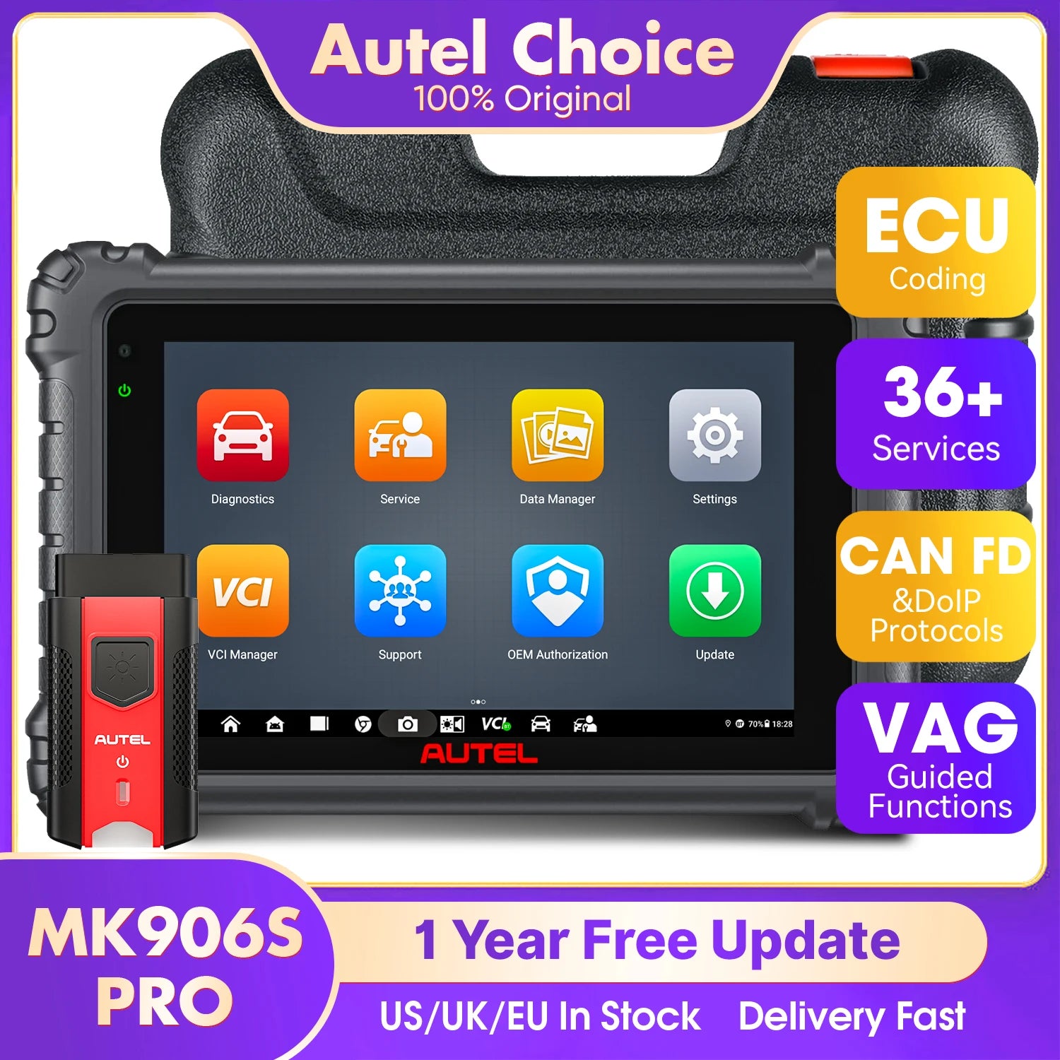 Autel MaxiCOM MK906S PRO MK906PRO Auto Diagnostic Scanner Release Diagnostic Tool OBD2 ECU Coding Diagnostic Tools PK MS906BT