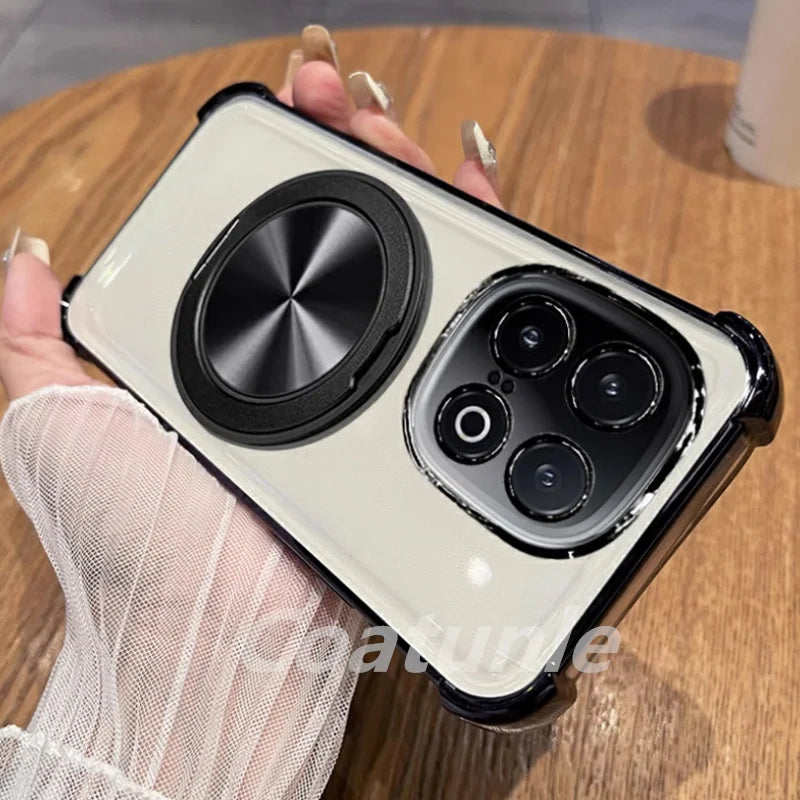 360° Rotating Shockproof Plating Magnetic Bracket For Magsafe Case on For funda Huawei Honor X7C X7B HonorX7C X7 C B Soft Cover