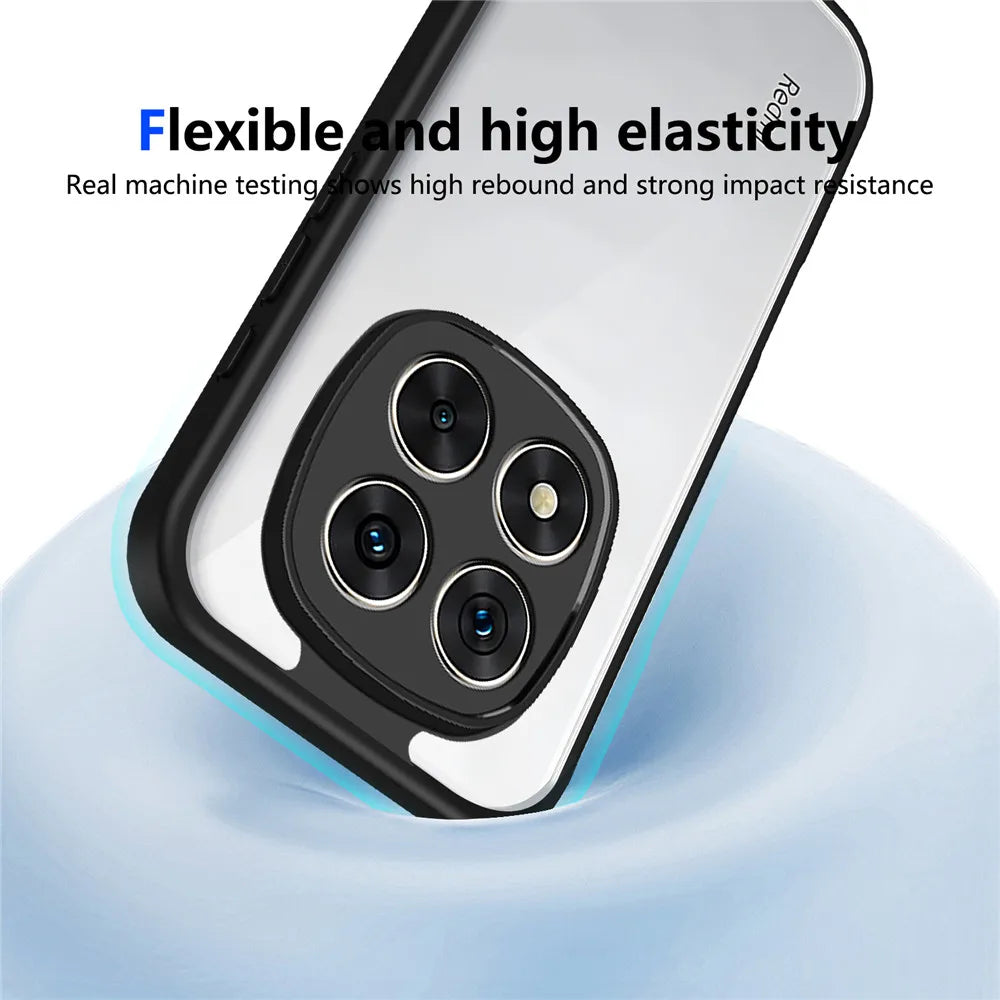 Redmi Note14Pro 5G Armor Shockproof Phone Case For Xiaomi Redmi Note 14 14Pro 13 14ProPlus Pro+ Matte Acrylic Clear Hard Cover