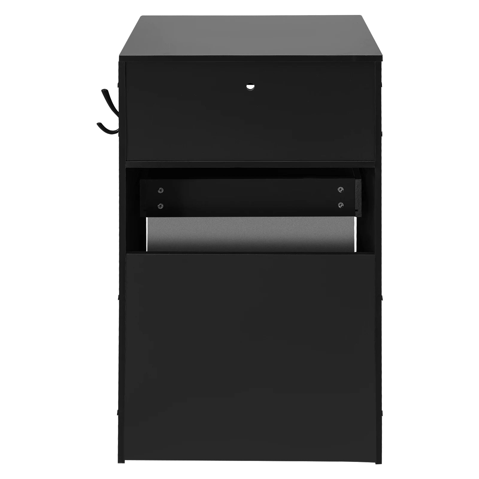 Black/White Makeup Desk with Mirror Compact Dressing Table 3-in-1 Design Small Make Up Table