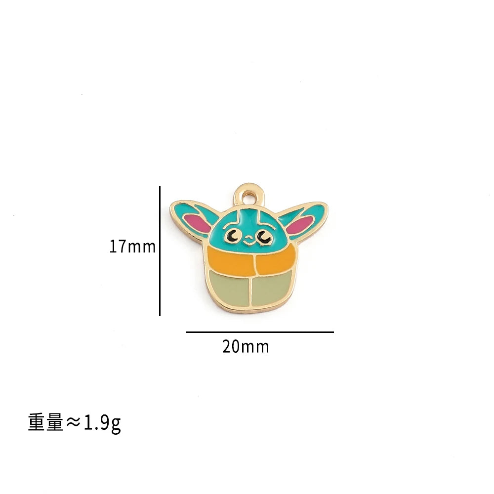 Wholesale 20pc Disnes Sta War Baby Yoda Grogu Mandalorian Charms New Alloy Metal Drop Oil DIY Bracelet Necklace Jewelry Making