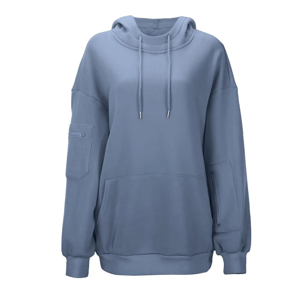 Unisex Hooded Sweatshirt With Built-In Eye Mask Casual Long Sleeved Solid Color Sports Pullover Loose Fit Sweatshirt 2025